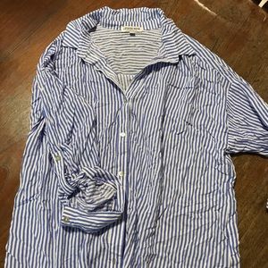 Stripped button down top